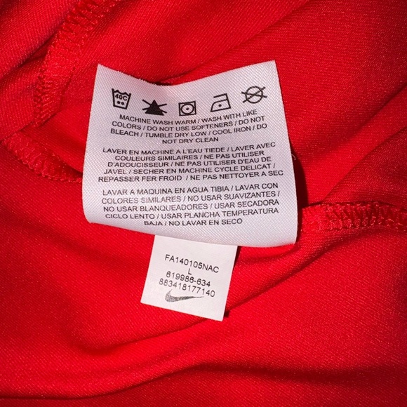 Nike Golf Size L Red Long Sleeve Quarter Zip Dri-Fit Shirt - Picture 6 of 7